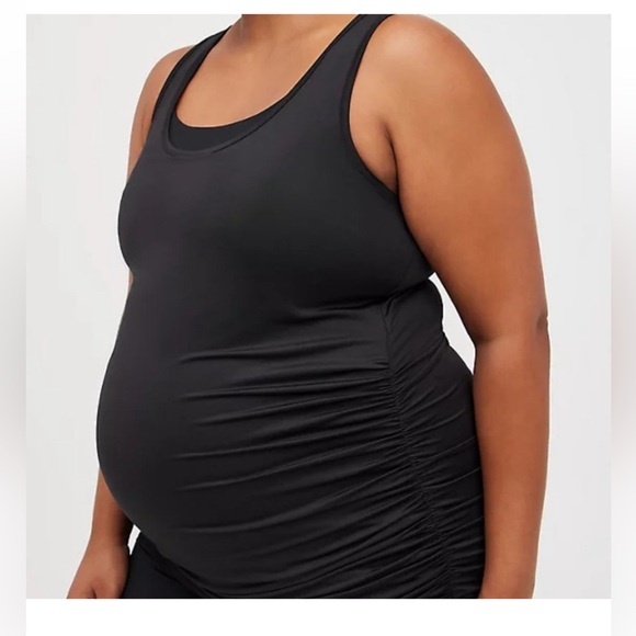 🍉 Torrid plus size maternity active tank, ruching on the sides, 1X, NWT, black - Picture 2 of 16